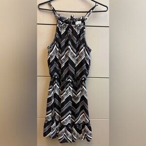 Nordstrom Love, Fire Black White Scoop Neck Midi Spaghetti Strap Sundress XS